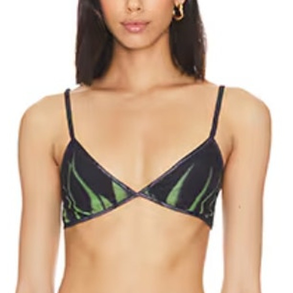 Superdown Black Sheer Crop Pant Set XS Flames Flare Wicked Coachella Elphaba NEW - Picture 4 of 13